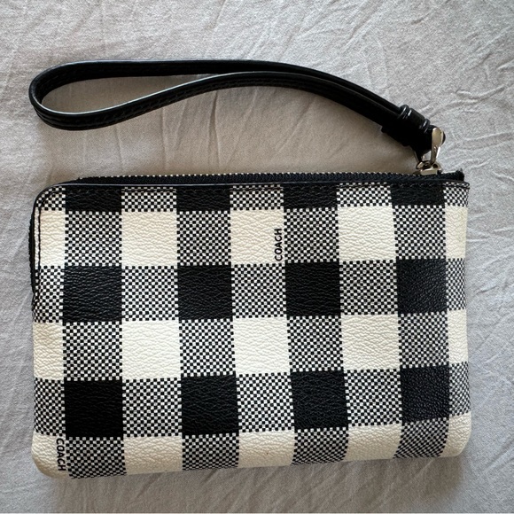 Coach- B&W canvas gingham tote - Picture 4 of 7